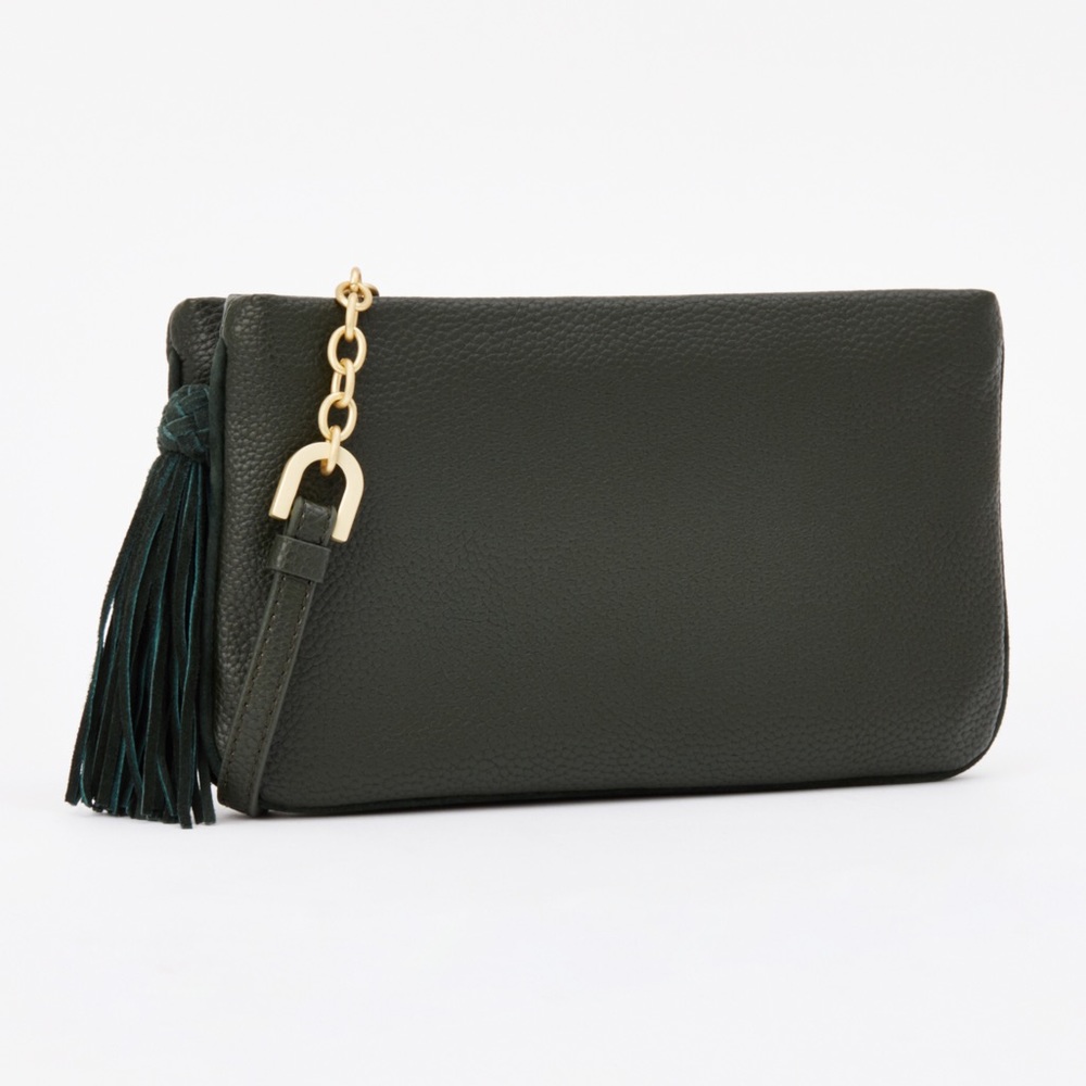 Ann Taylor Double Zip Chain Strap Crossbody Bag